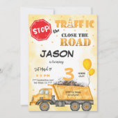 Sluit de Wegenbouw Verjaardag Uitnodiging (Voorkant)