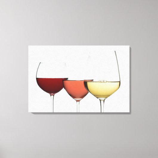 Sluit een bril van verschillende wijnen canvas afdruk (Voorkant)
