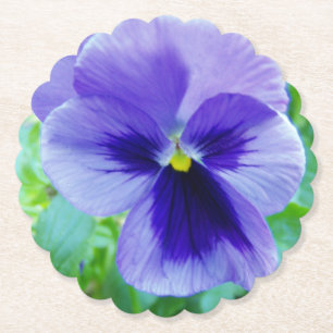 Sluit Foto van een Blue Pansy Kartonnen Onderzetters