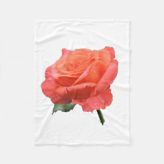 Sluit Foto van Single Roos Fleece Deken (Voorkant)