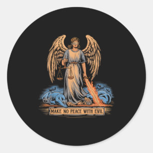 Sluit Geen Vrede Met Kwaad Aartsengel Michael Jezu Ronde Sticker