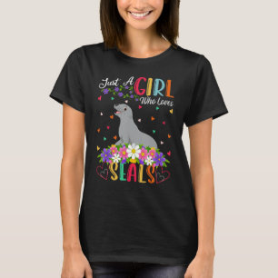 Sluit gewoon een meisje dat van zeehonden houdt t-shirt