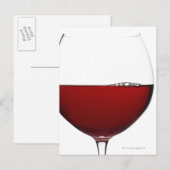 Sluit glas rode wijn op wit briefkaart (Voorkant / Achterkant)