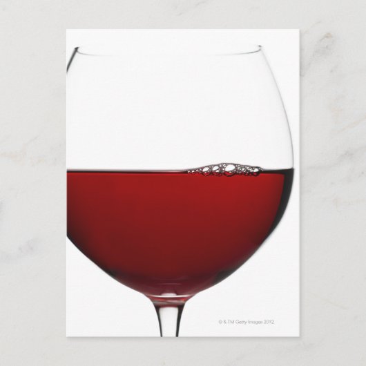Sluit glas rode wijn op wit briefkaart (Voorkant)