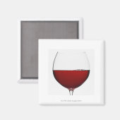 Sluit glas rode wijn op wit magneet (Voorkant / Achterkant)