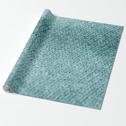Sluit groene gebreide textureerde achtergrond. cadeaupapier (Uitgerold)