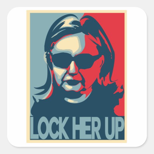 SLUIT HAAR OP Anti-Hillary Vierkante Sticker (Voorkant)