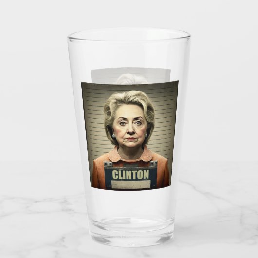 Sluit haar op! - Hillary Clinton Glass Glas (Achterkant)
