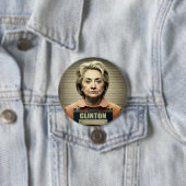 Sluit haar op! - Hillary Clinton Ronde Button 7,6 Cm (In situ)