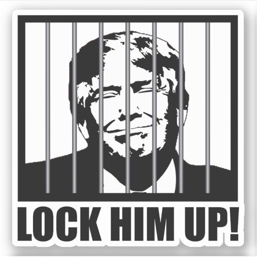 Sluit hem op! Anti-Trump Politieke Humor Sticker (Voorkant)