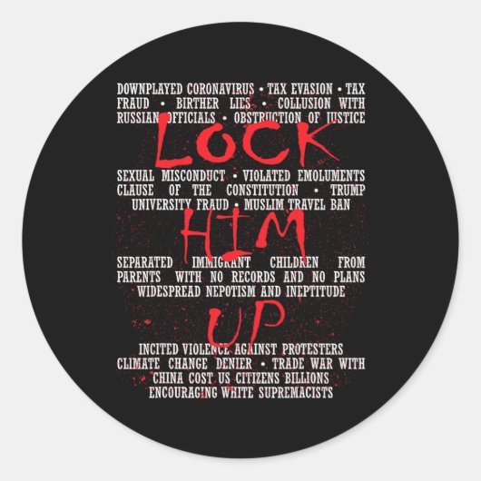 Sluit hem op anti-Trump Ronde Sticker (Voorkant)