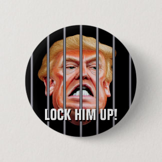 Sluit hem op - Anti-verrader President Trump Ronde Button 5,7 Cm