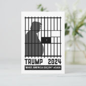 Sluit hem op Trump 2024 Maak Amerika weer fatsoenl Bedankkaart (Staand voorkant)