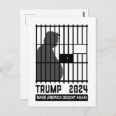 Sluit hem op Trump 2024 Maak Amerika weer fatsoenl Briefkaart (Voorkant / Achterkant)