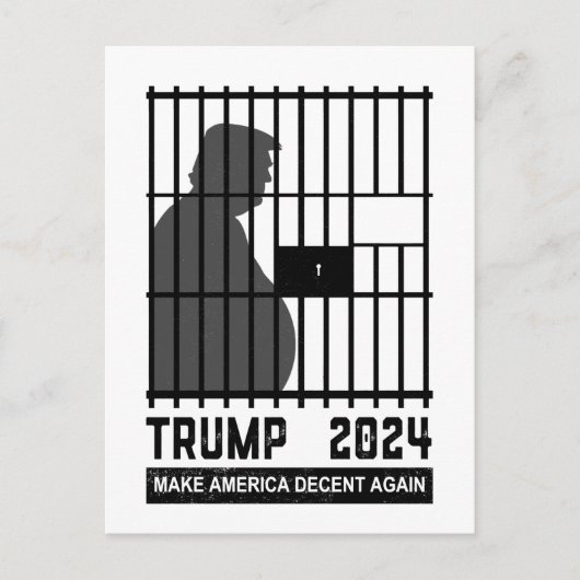 Sluit hem op Trump 2024 Maak Amerika weer fatsoenl Briefkaart (Voorkant)