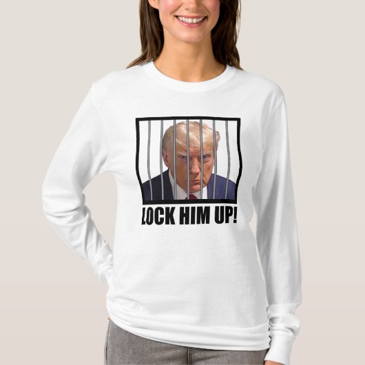 Sluit hem op! Trump Mugshot T-shirt (Voorkant)