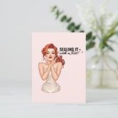 Sluit het af met een kus! briefkaart (Staand voorkant)