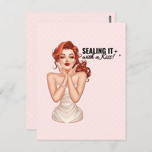 Sluit het af met een kus! briefkaart (Voorkant / Achterkant)