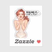 Sluit het af met een kus! sticker (Vel)