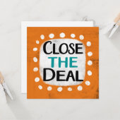 Sluit het deal Wenskaart Kaart (Voorkant / Achterkant in situ)