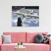 Sluit het uitzicht van de Sluiting die is gedokt Canvas Afdruk (Insitu (Woonkamer))