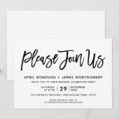 Sluit je aan bij de bruiloft voor penseeltypografi kaart (Voorkant / Achterkant)