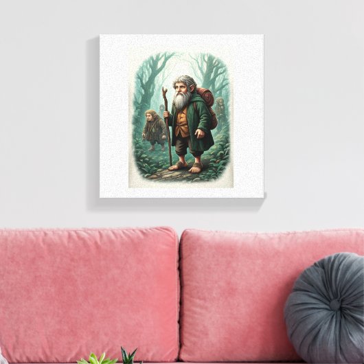 Sluit je aan bij een groep hobbits op hun grillige canvas afdruk (Insitu (Woonkamer))