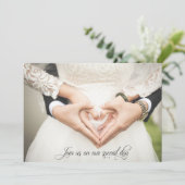 Sluit je aan bij onze speciale dag, trouwuitnodigi kaart (Staand voorkant)