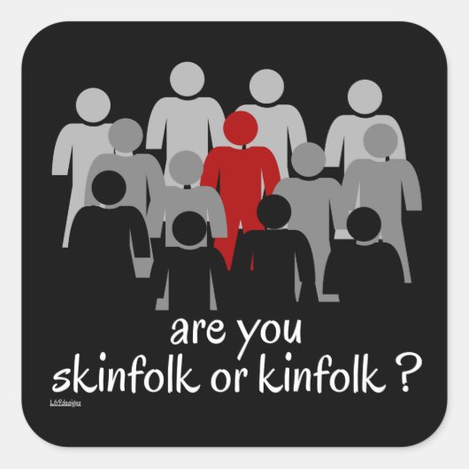 SLUIT JE AAN HET SCHERM OF KINFOLK? VIERKANTE STICKER (Voorkant)