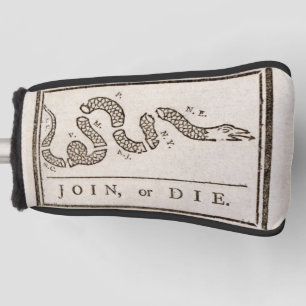 Sluit je aan of sterf Ratelslang: Cartoon Benjamin Golfheadcover