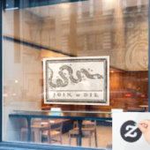 Sluit je aan of sterf Ratelslang: Cartoon Benjamin Raamsticker (Cafe Raam)