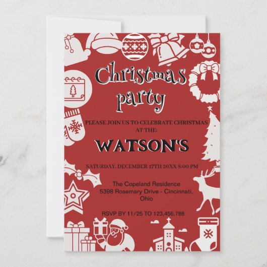 "Sluit je bij ons aan voor een Kerstfeest!" Kaart (Voorkant)