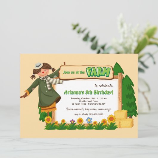 Sluit je bij ons op de boerderij Uitnodiging (Staand voorkant)