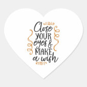 Sluit je ogen en doe een wens hart sticker (Voorkant)
