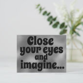 Sluit je ogen en stel je inspirerende offerte voor briefkaart (Staand voorkant)