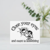 Sluit je ogen en tel tot iets briefkaart (Staand voorkant)