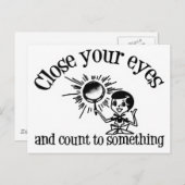 Sluit je ogen en tel tot iets briefkaart (Voorkant / Achterkant)