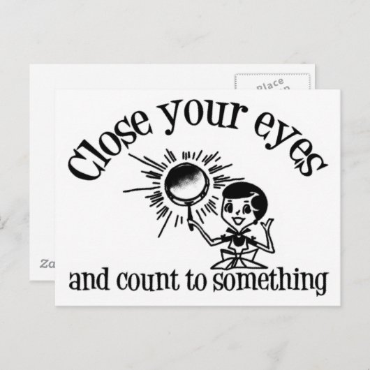 Sluit je ogen en tel tot iets briefkaart (Voorkant / Achterkant)