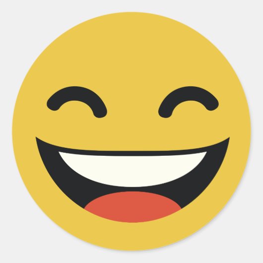 Sluit je ogen om emoji te lachen ronde sticker (Voorkant)