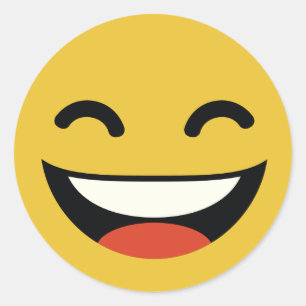 Sluit je ogen om emoji te lachen ronde sticker