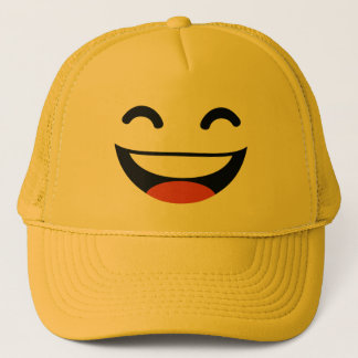 Sluit je ogen om emoji te lachen trucker pet