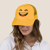 Sluit je ogen om emoji te lachen trucker pet (In situ)