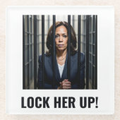 Sluit Kamala op Glazen Onderzetter (Voorkant)