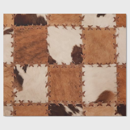 Sluit lederen patchwork gestructureerde achtergron cadeaupapier (Vlak)