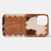 Sluit lederen patchwork gestructureerde achtergron Case-Mate iPhone case (Achterkant (horizontaal))