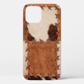 Sluit lederen patchwork gestructureerde achtergron Case-Mate iPhone case (Achterkant)