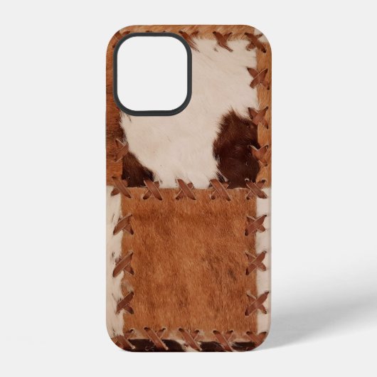 Sluit lederen patchwork gestructureerde achtergron iPhone hoesje (Achterkant)