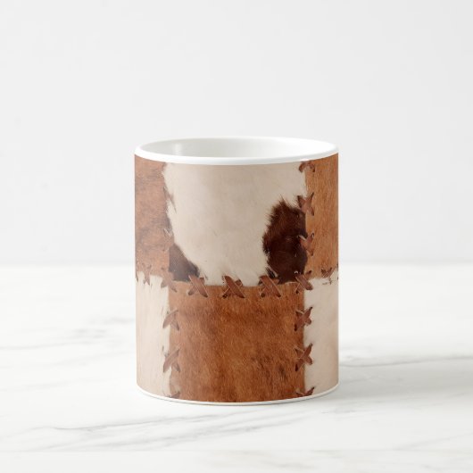 Sluit lederen patchwork gestructureerde achtergron koffiemok (Center)