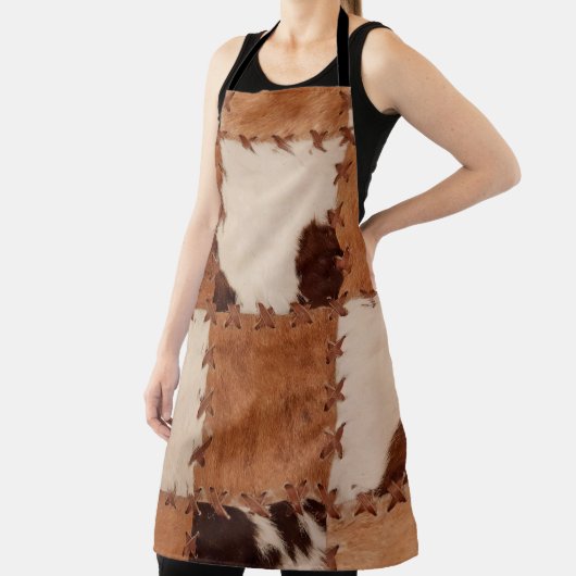 Sluit lederen patchwork gestructureerde achtergron schort (Insitu)