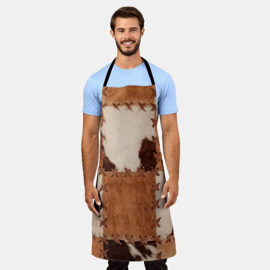 Sluit lederen patchwork gestructureerde achtergron schort (Gedragen)